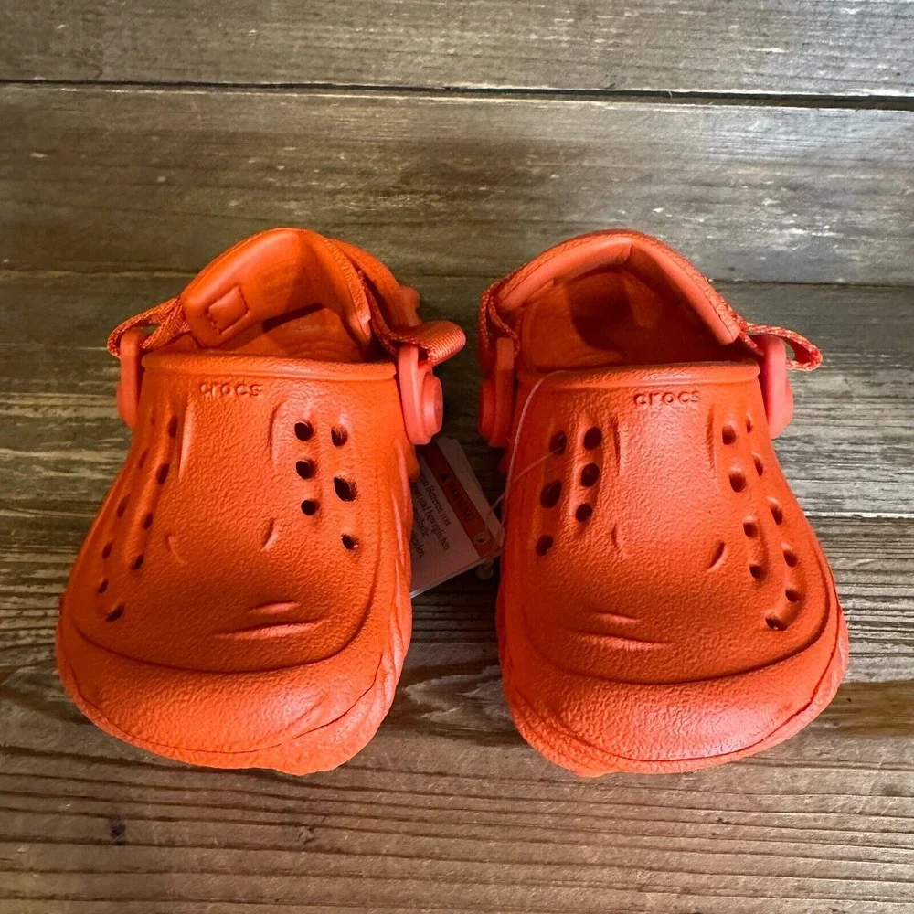 New NWT Little Kids‎ Crocs Echo Orange Comfort Clogs Sandals Shoes Size 4 C